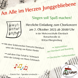 SVE |  Vorbericht und Einladung zum Chorkonzert am 07.10.2023 | Design: Stefanie Kraus